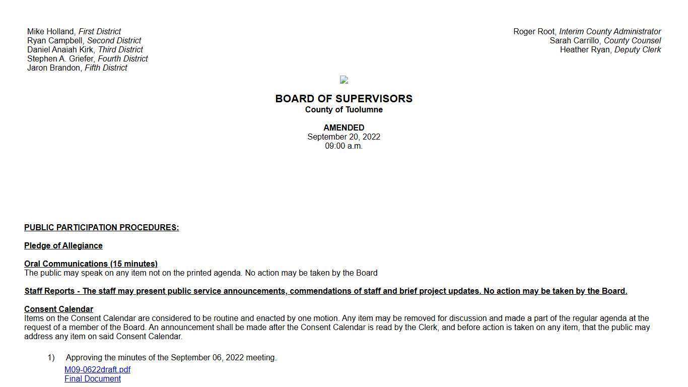 BOARD OF SUPERVISORS